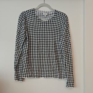 J. Crew Monochrome Houndstooth Sweater
